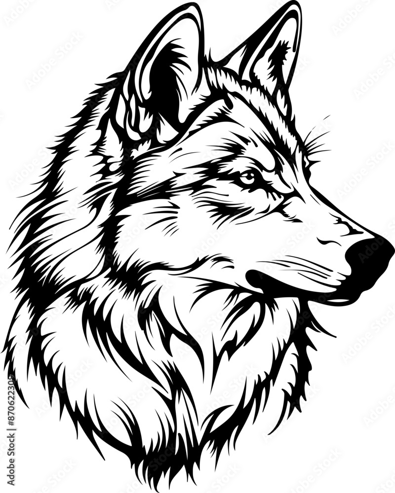 Naklejka premium Wolf clipart desing illustration
