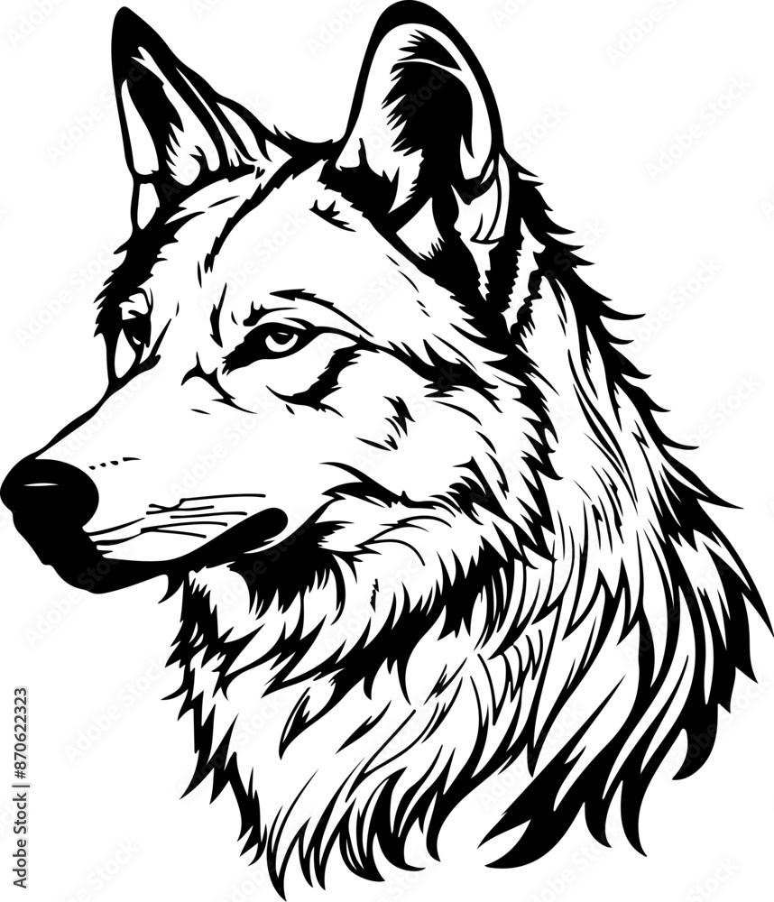 Naklejka premium Wolf clipart desing illustration