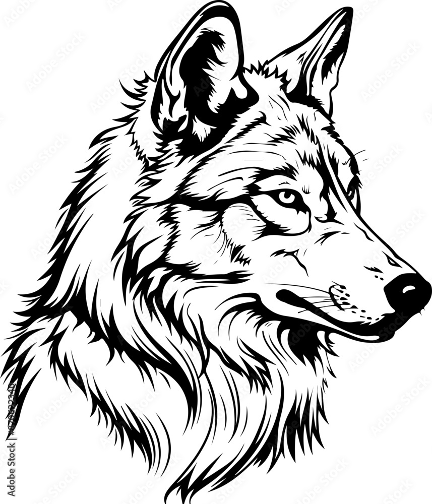 Fototapeta Wolf clipart desing illustration