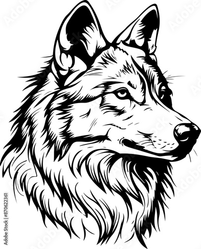 Wolf clipart desing illustration