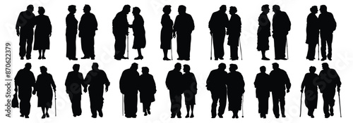 Couple silhouette set vector design big pack of illustration and icon