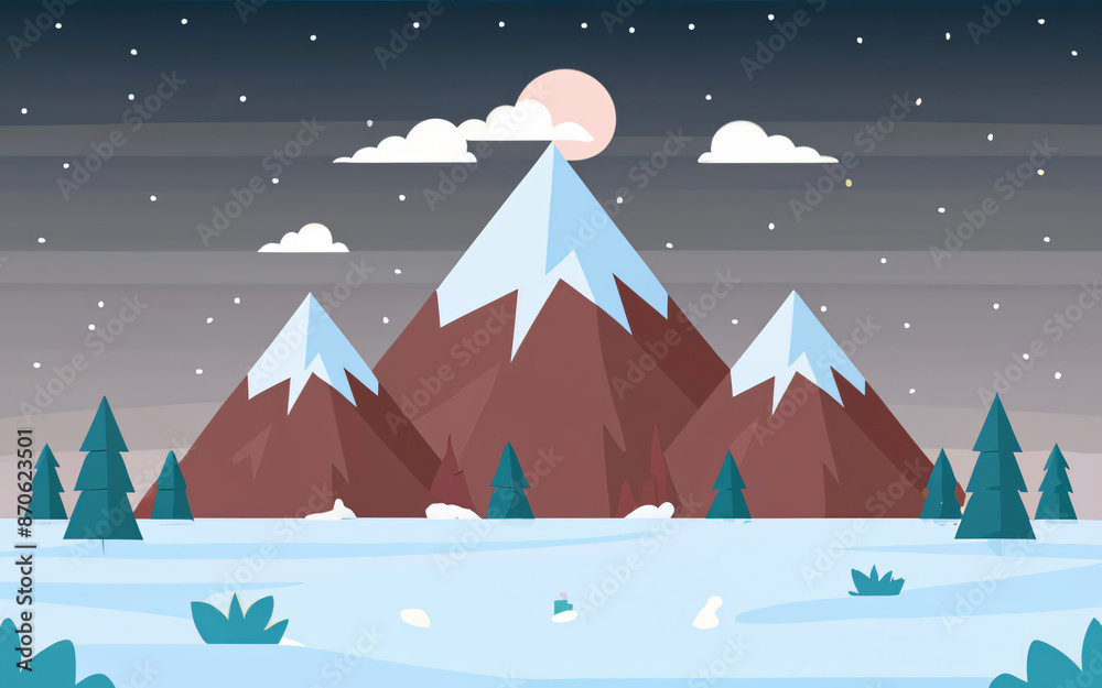 Fototapeta premium Winter Mountain, abstract background wallpaper