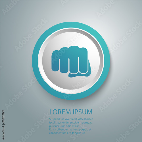 Hand fist emoticon icon. Fist emoji raised protest concept icon vector