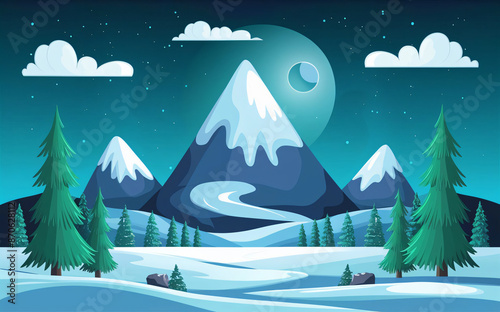 Winter Mountain, abstract background wallpaper