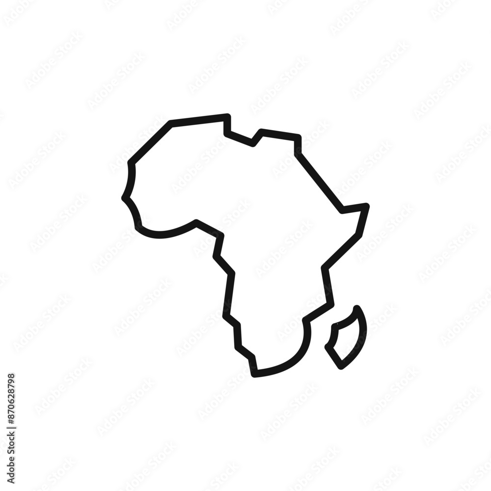 africa map logo sign vector outline africa map logo sign vector outline