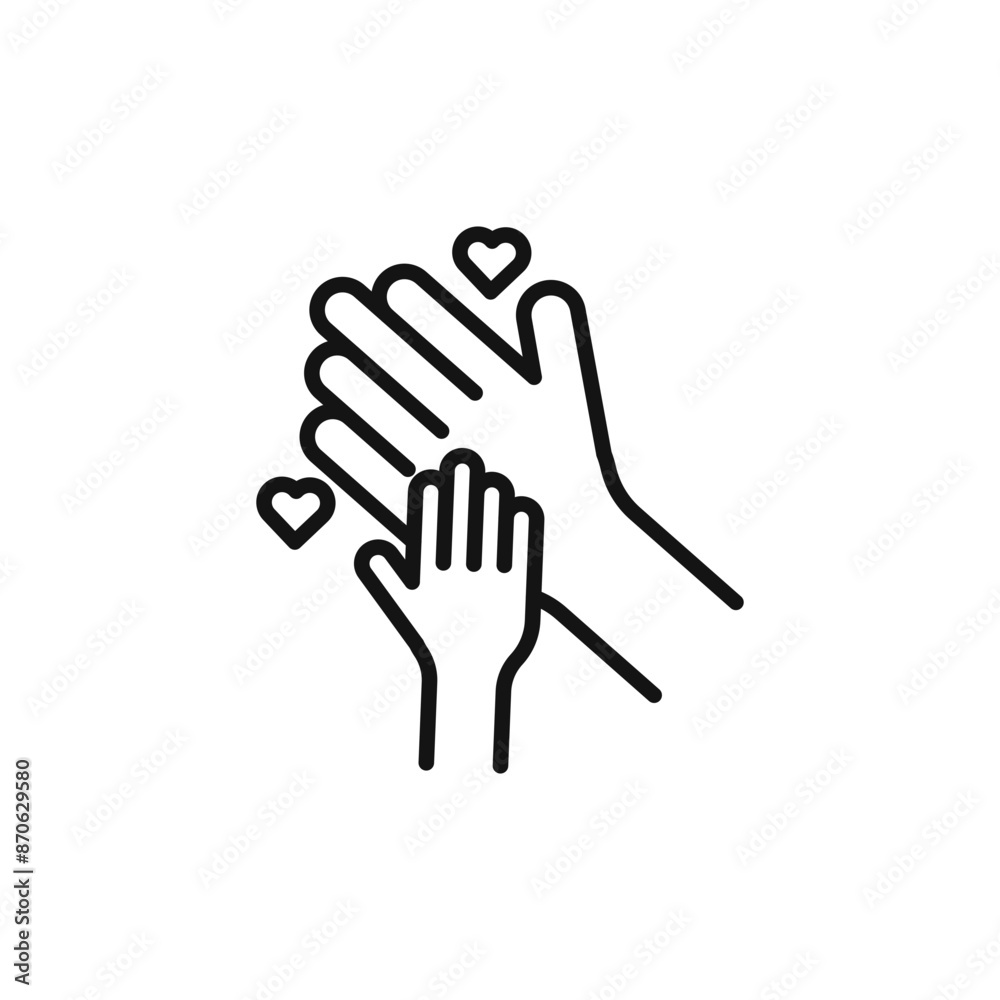 Charity for children logo sign vector outline Charity for children logo sign vector outline