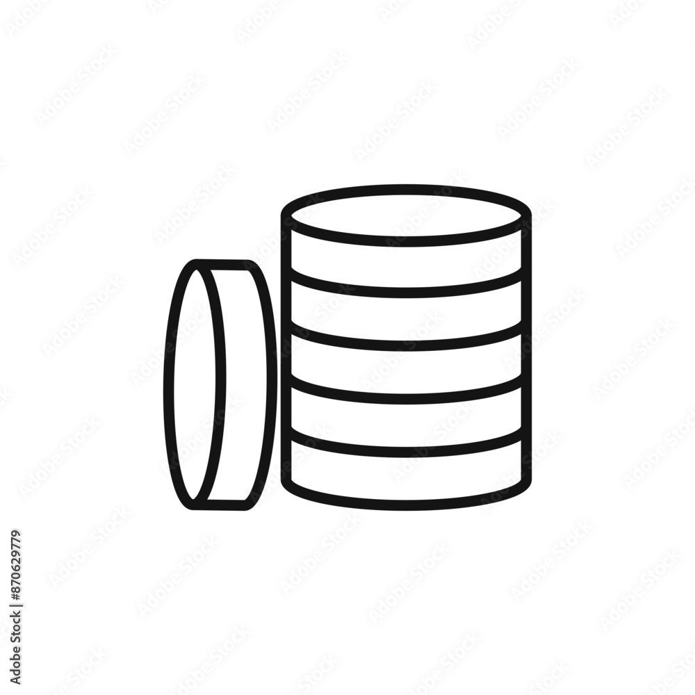 Coin stack logo sign vector outline Coin stack logo sign vector outline