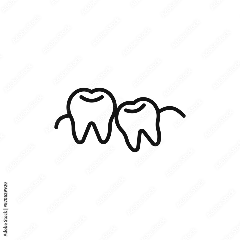 Crooked teeth logo sign vector outline Crooked teeth logo sign vector outline