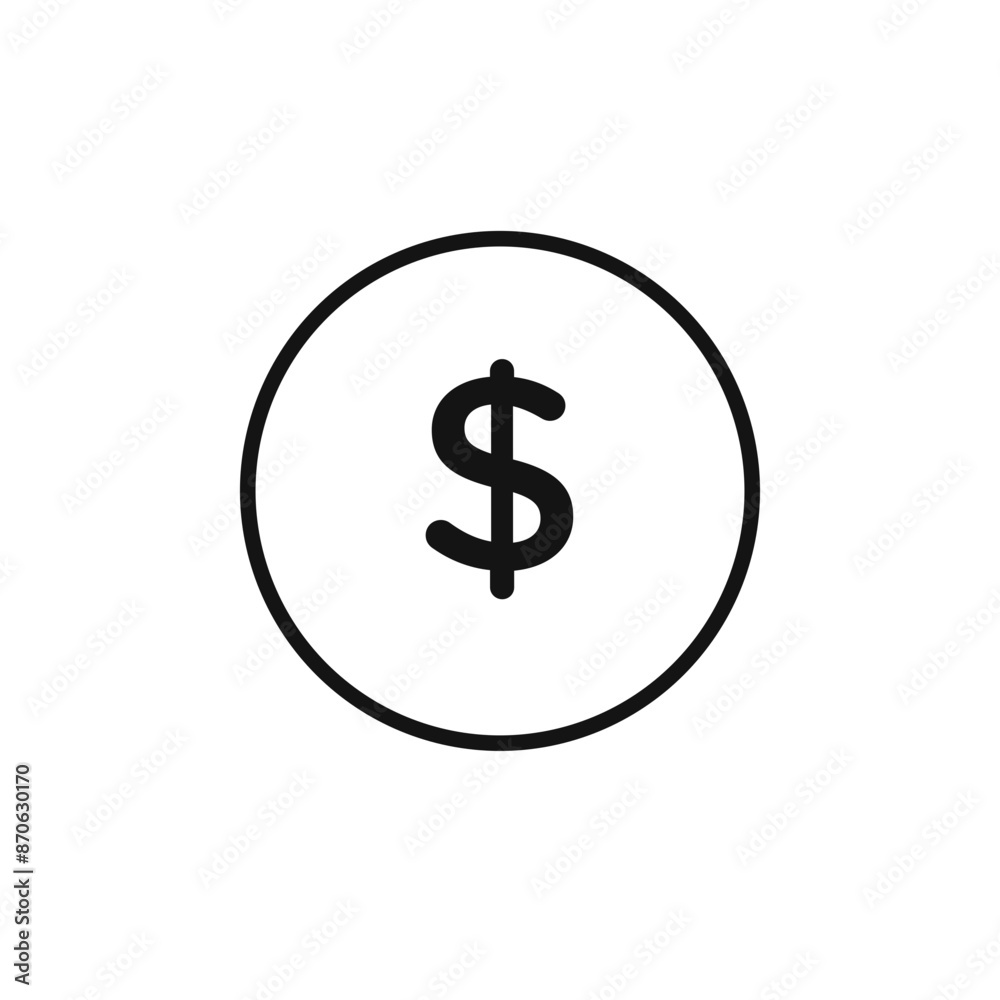 Dollar sign logo sign vector outline