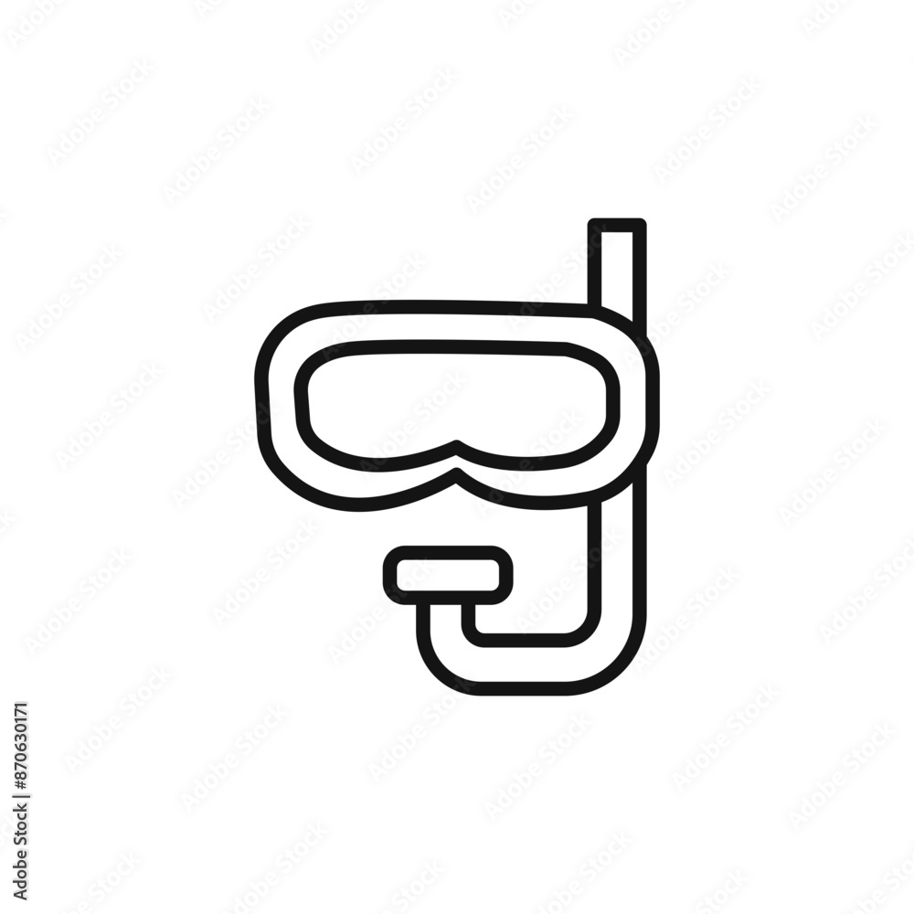 Diving mask logo sign vector outline Diving mask logo sign vector outline