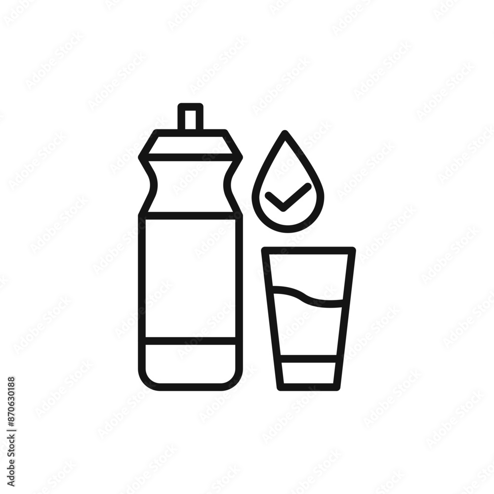 Drinking enough water logo sign vector outline Drinking enough water logo sign vector outline