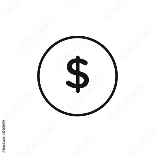 Dollar sign logo sign vector outline