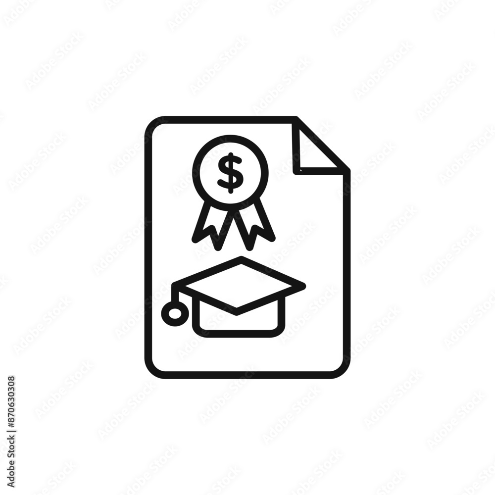 education Scholarship logo sign vector outline education Scholarship logo sign vector outline