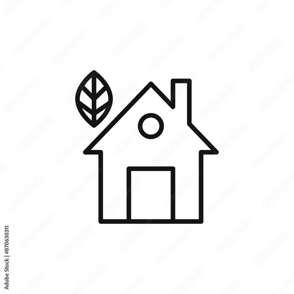 Eco home logo sign vector outline Eco home logo sign vector outline