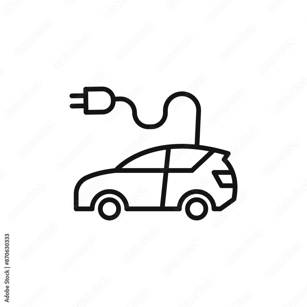 Fototapeta premium Electric vehicle logo sign vector outline