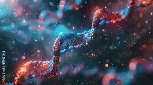 Green biological DNA structure, DNA Molecule