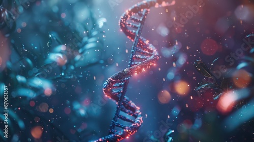 Green biological DNA structure, DNA Molecule
