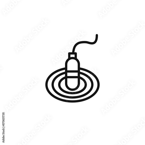 Fishing float in water logo sign vector outline
