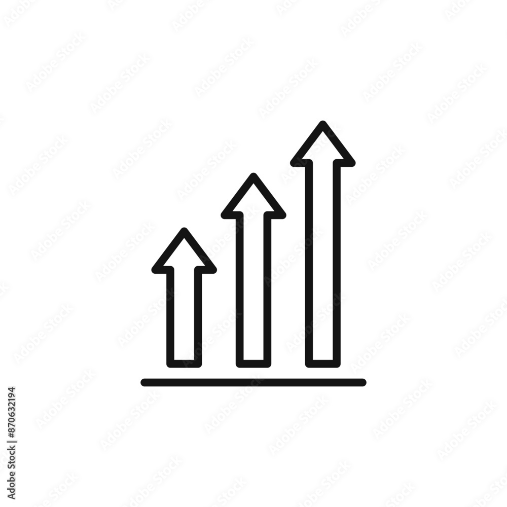growth arrow bars logo sign vector outline growth arrow bars logo sign vector outline