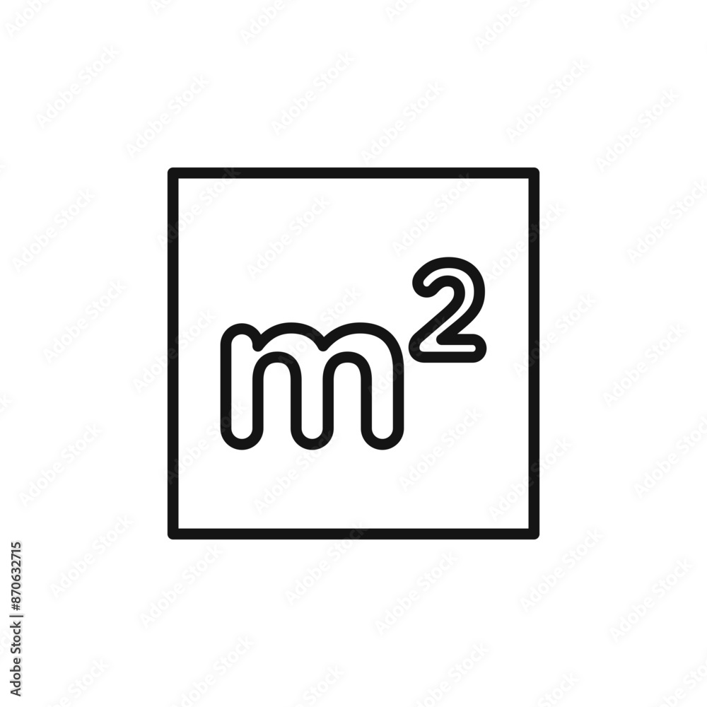 m2 area unit logo sign vector outline m2 area unit logo sign vector outline