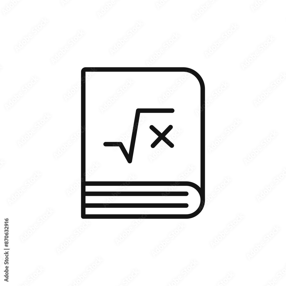 Maths book logo sign vector outline Maths book logo sign vector outline