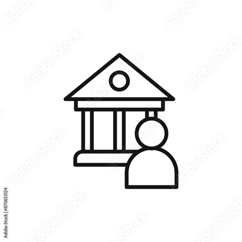 Museum curator male logo sign vector outline