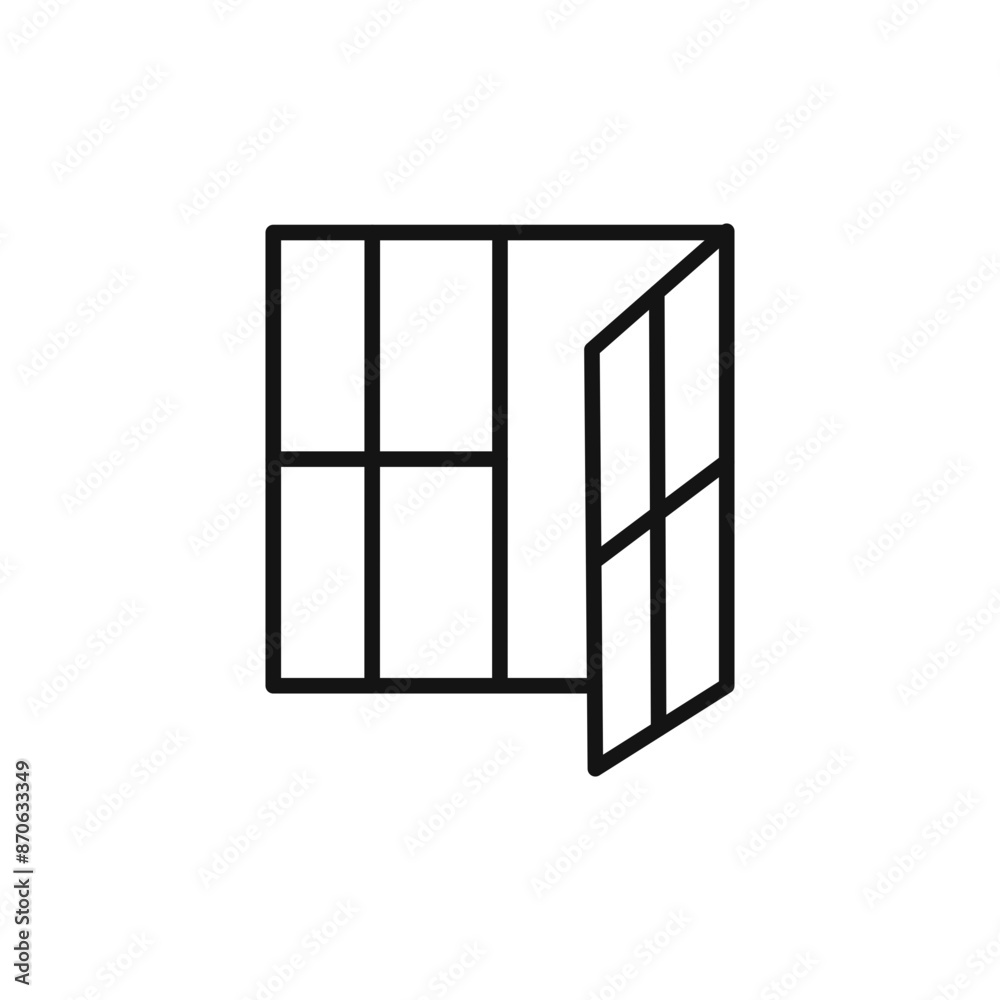 Open windows logo sign vector outline Open windows logo sign vector outline
