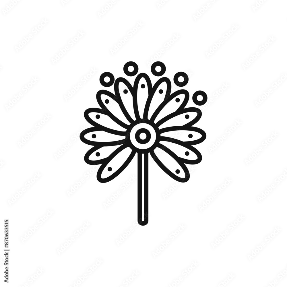 Pollen logo sign vector outline