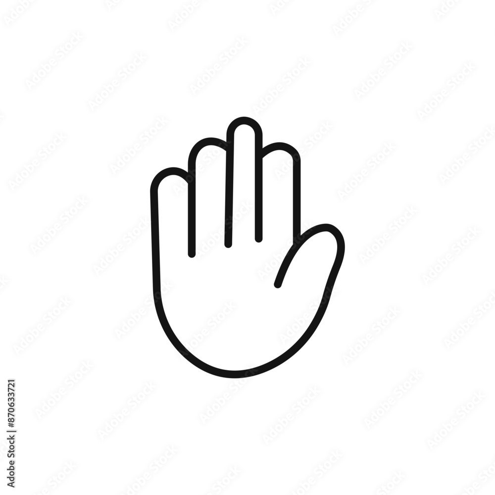 Raised Hand logo sign vector outline Raised Hand logo sign vector outline