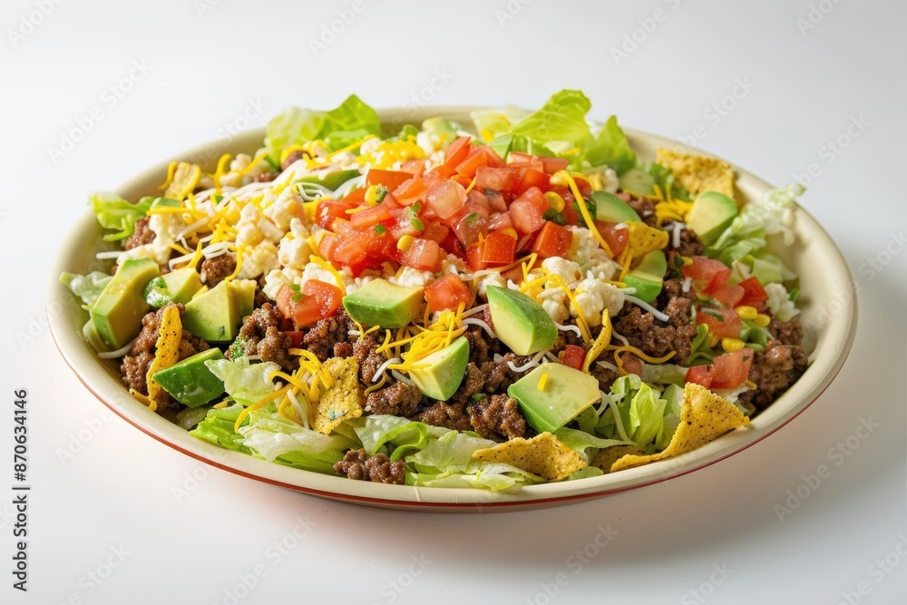 Flavorful Taco Salad Lunch Box Bowl with Layers of Lettuce and Crunchy Chips Flavorful Taco Salad Lunch Box Bowl with Layers of Lettuce and Crunchy Chips