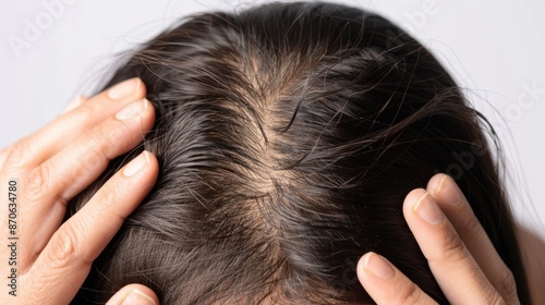 Close-up of Hair Loss on Scalp