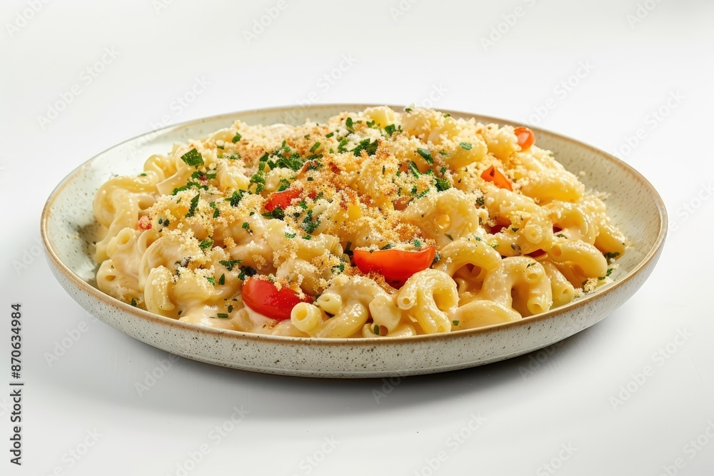Homemade Macaroni and Cheese with Tomato and Herb Garnish Homemade Macaroni and Cheese with Tomato and Herb Garnish