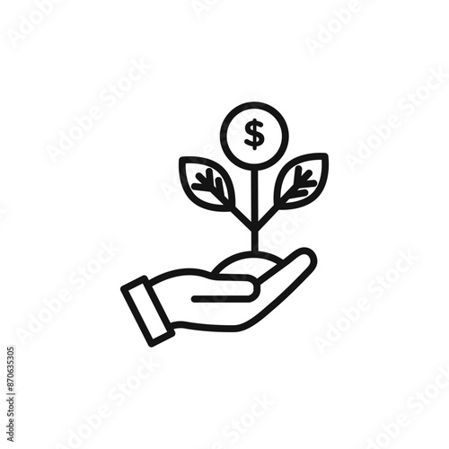 Seed money logo sign vector outline