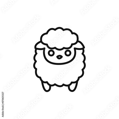 Sheep logo sign vector outline