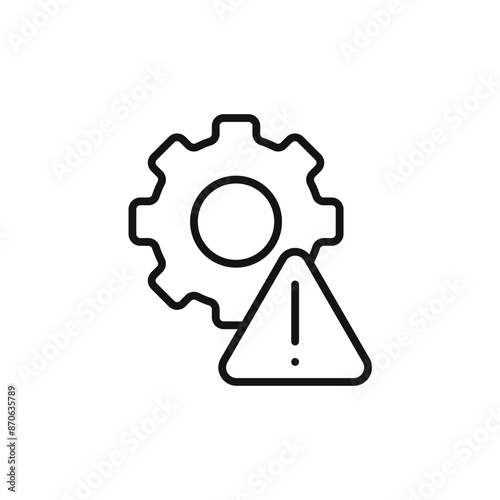 Technical warning logo sign vector outline