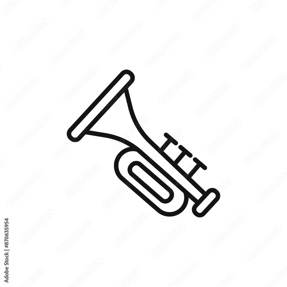 Trumpet logo sign vector outline Trumpet logo sign vector outline