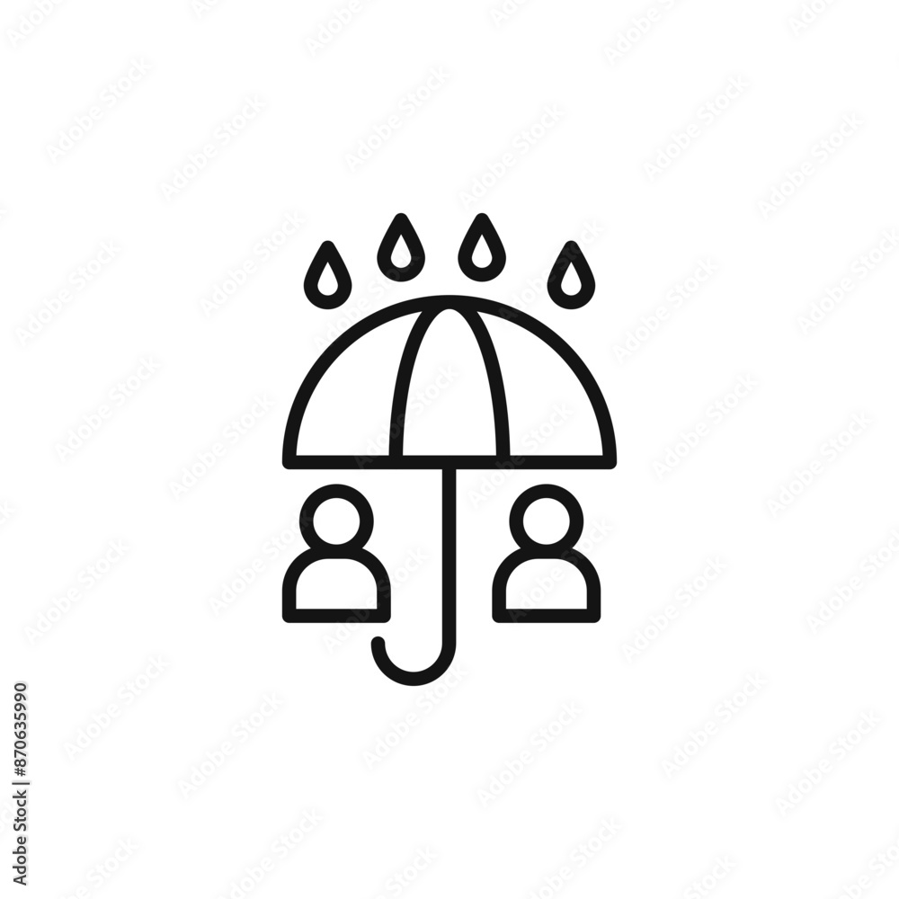 Umbrella sharing logo sign vector outline Umbrella sharing logo sign vector outline