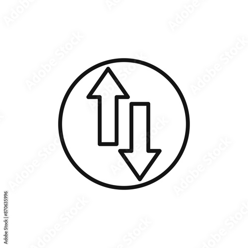 Up and down arrows logo sign vector outline