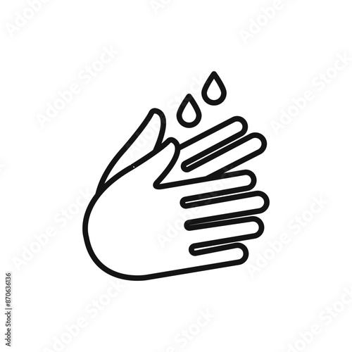 Wash or washing hands logo sign vector outline