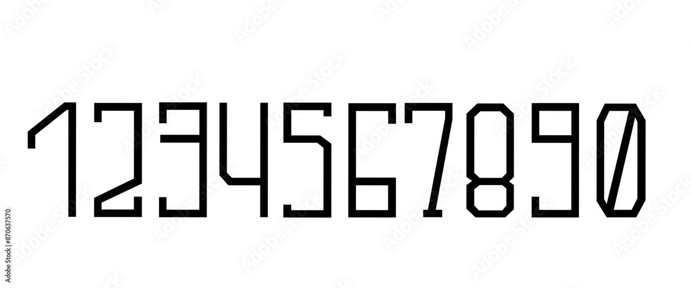 Simple vector illustration in doodle style. A set of numbers with a black outline. Simple vector illustration in doodle style. A set of numbers with a black outline.