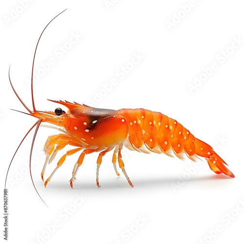 A red shrimp isolated on a white background photo