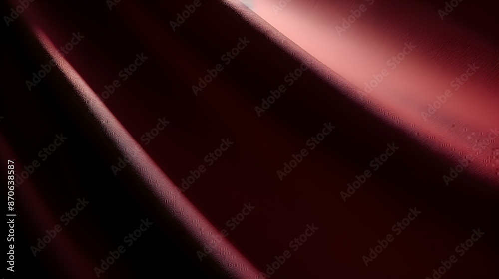 Fototapeta premium Close up of Sunlight and Shadows on burgundy Drapery