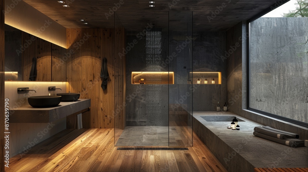 Modern Bathroom With Shower And Window Modern Bathroom With Shower And Window