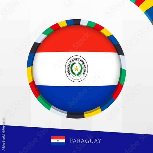 Free Download Paraguay Flag with Colorful Circle Border. - GFXLoad