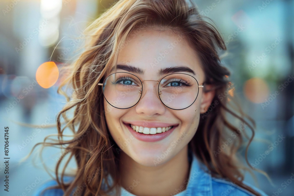 Beautiful person wearing eyeglasses with a well-groomed beard and smiling, laughing person with eyeglasses. Beautiful person wearing eyeglasses with a well-groomed beard and smiling, laughing person with eyeglasses.