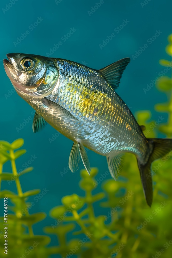 Fototapeta premium Fish in Water with Green Plants