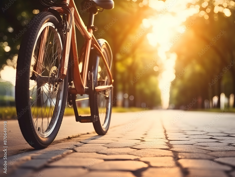 Obraz premium cyclist riding bicycle on road, bike riding, cycle riding, cycling, Traveling by high-performance sport bicycles. Sports and healthy lifestyle