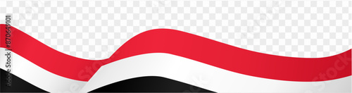 Yemen flag wave isolated on png or transparent background vector illustration.   photo