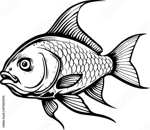 Hand drawn fish clipart design illustration