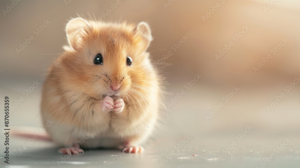 Adorable fluffy hamster with big eyes in a cute pose Adorable fluffy hamster with big eyes in a cute pose